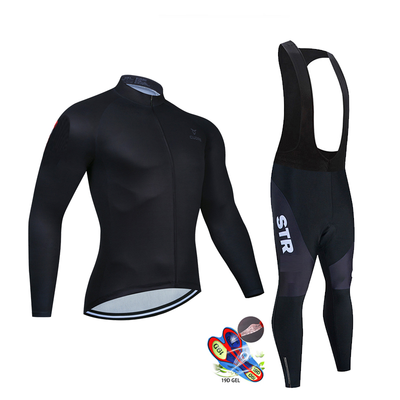 Mountain Biking Uniform - Mùa Thu Đen Bộ Quần Áo
