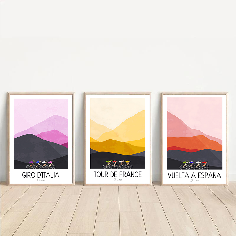 Watercolor Cycling Race Cyclis - đánh giá và giá Mountain Biking France